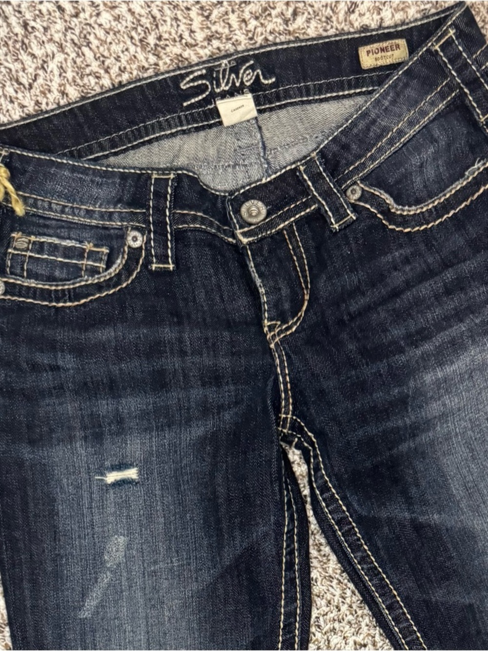 Silver Jeans Pioneer Bootcut Jeans Dark Wash W29 L33 NWT Denim - Picture 4 of 7